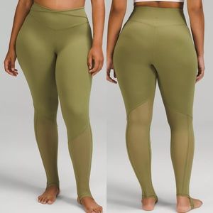 Lululemon Nulu and Crisscross Mesh Stirrup Tight - Bronze Green